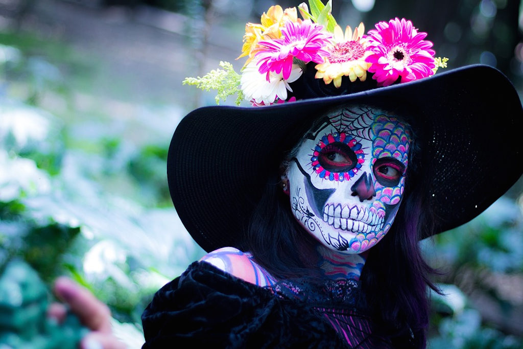 Woman in Day of the Dead costume