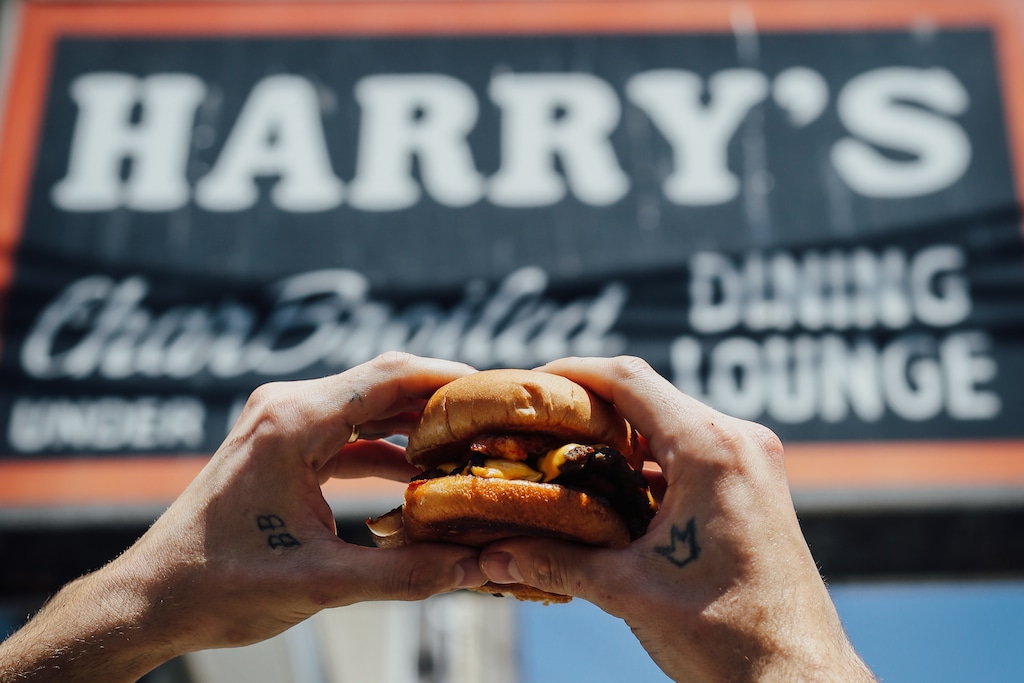 Harry's Charbroiled burger