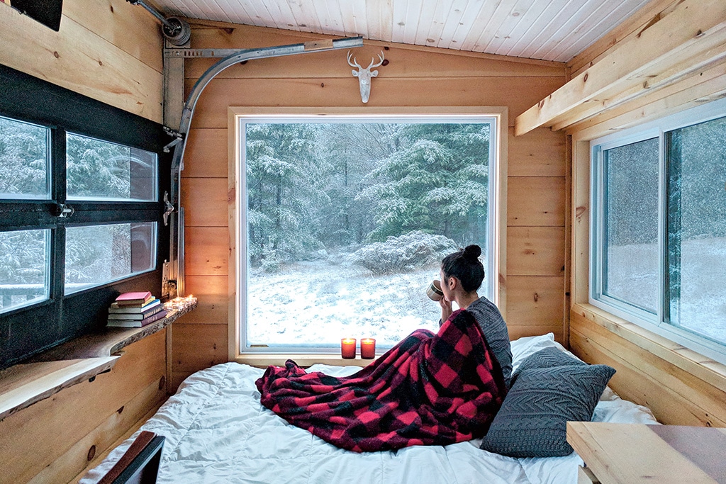 winter cabins cabinscape