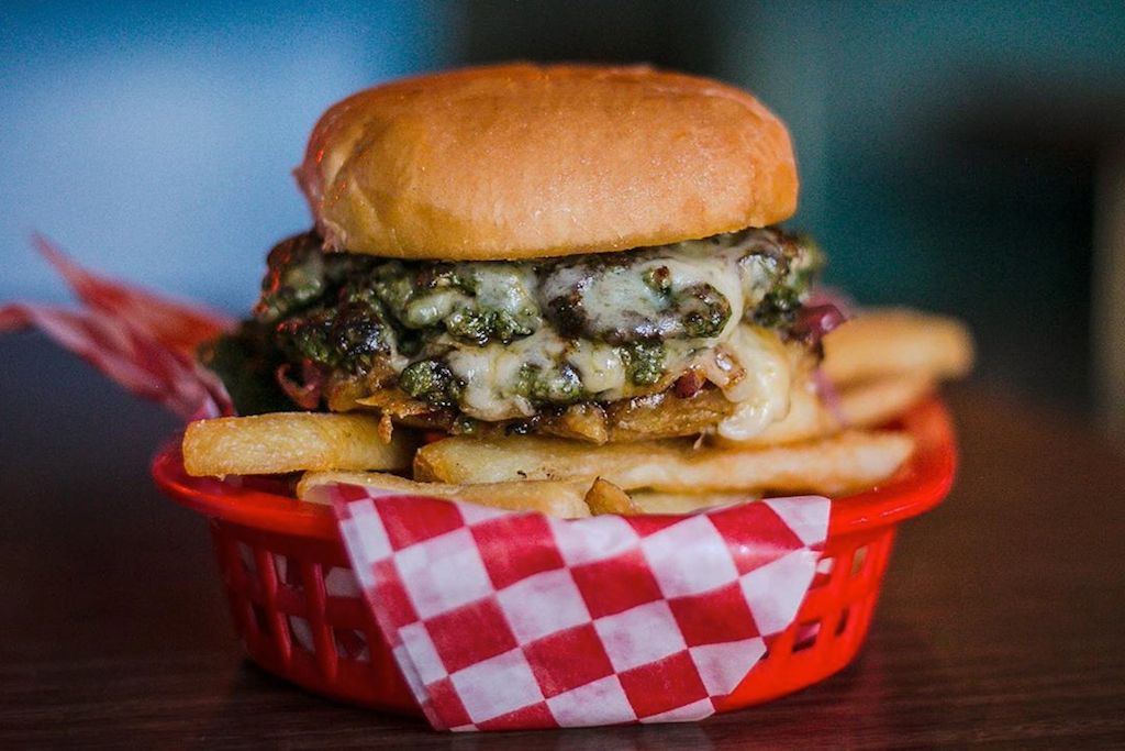 Harry's Charbroiled burger