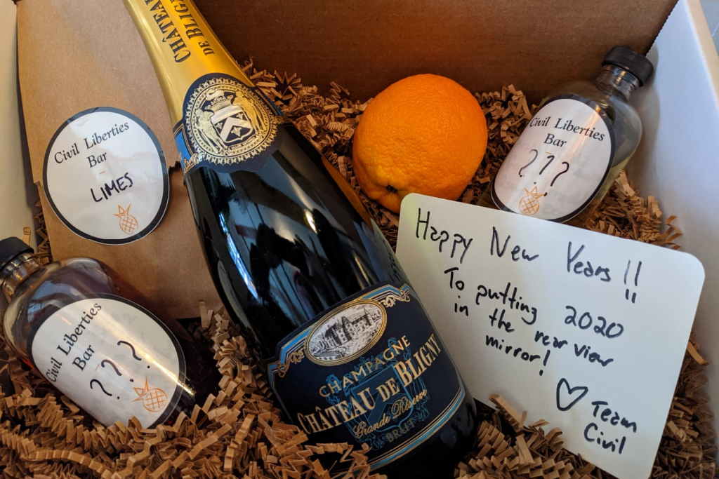 Civil Liberties' new years eve cocktail kit