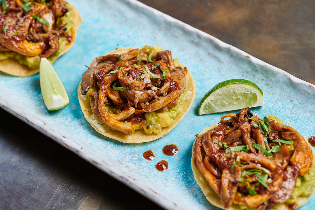 king oyster mushroom and feta tostadas recipe