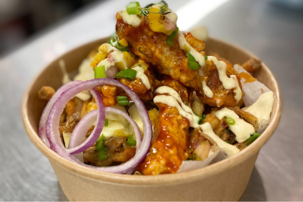 la poutine week Jerk Chicken Poutine from the Oakwood Hardware