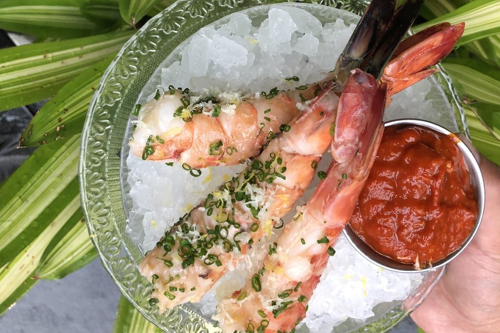 Toronto beach club prawns dish