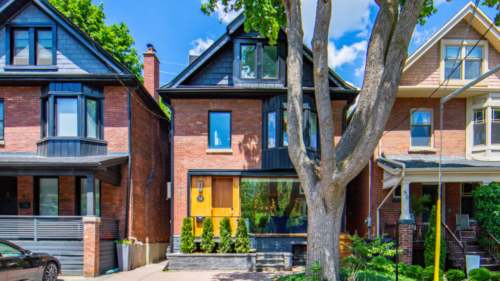 A photo of the front of this Annex neighbourhood three-storey home