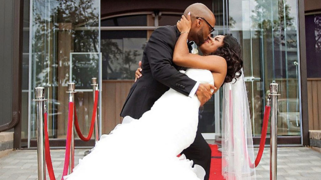 Perdita Felicien and Morgan Campbell on their wedding day.