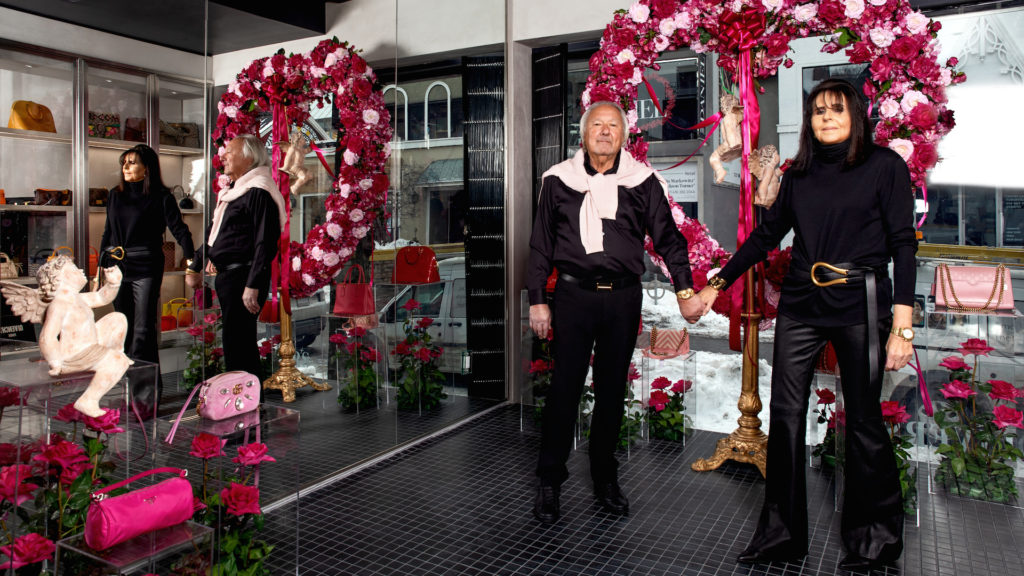 Russell Oliver and Barbara Oliver in front of their new store