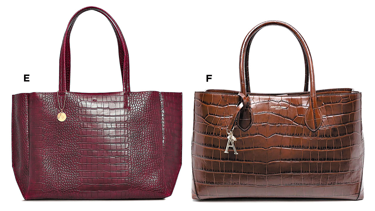 Croc print oversized purse trend