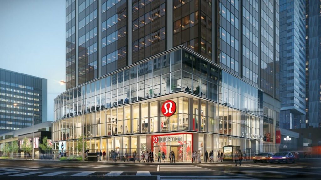 Rendering of the new Lululemon store in Toronto