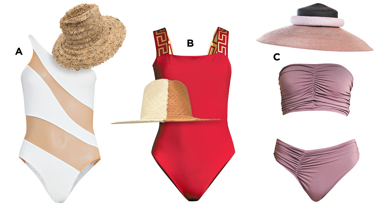 Swimsuits and hats for Moritz, Santorini and Tropez