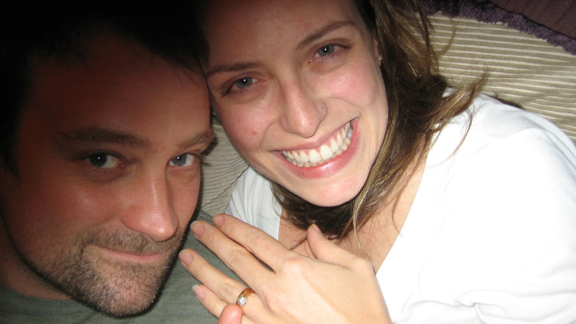 David Hewlett and Jane Loughman after their proposal