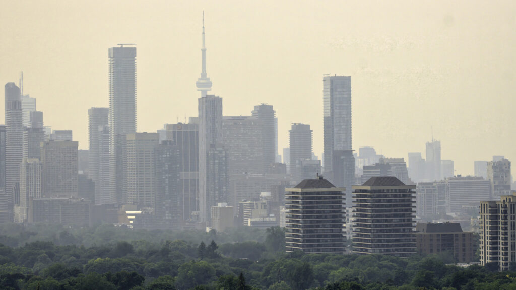 hazy skies in Toronto