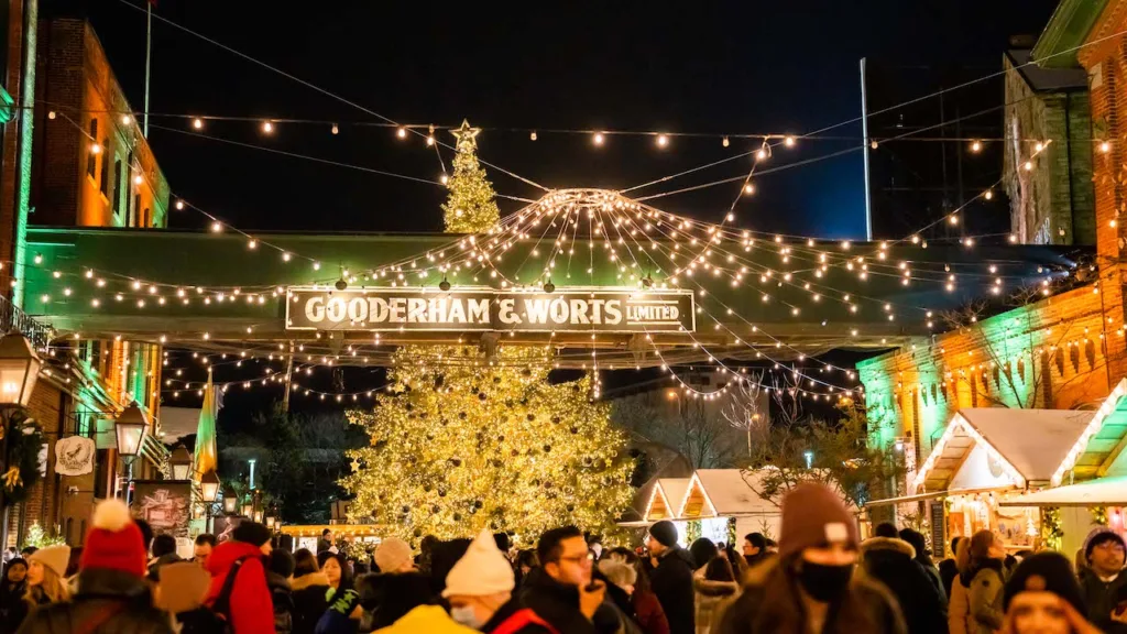 Christmas market winter village