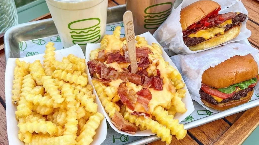 a tray of food from Shake Shack