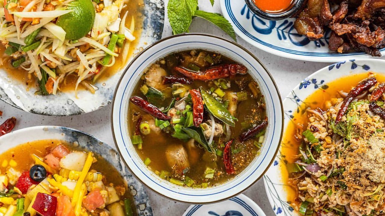 An array of dishes from Sum Tom Jinda