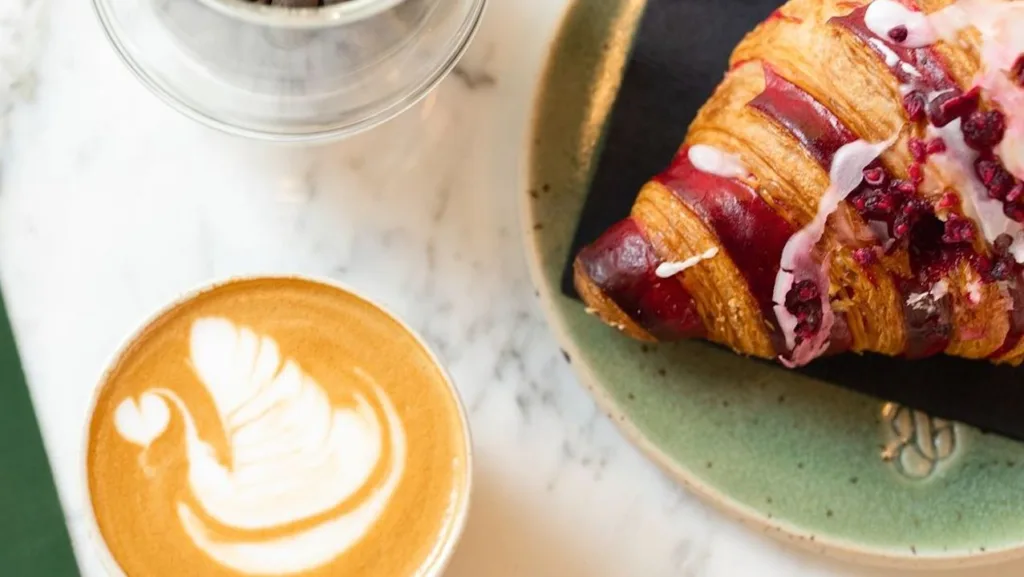 Coffee and a croissant from Cafe x Bica