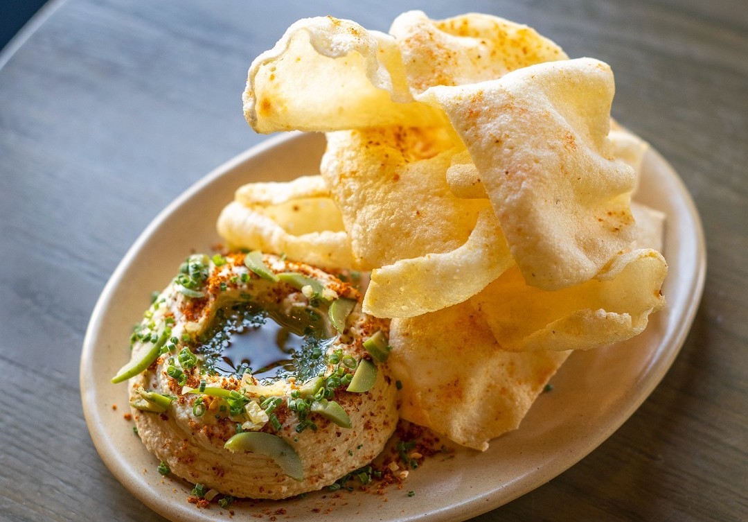 Hummus and chips from Bridgette Bar