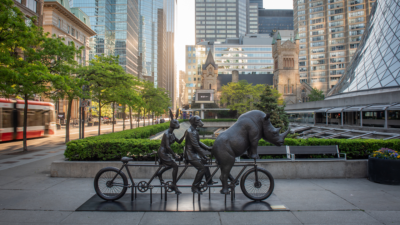 He Was on a Ride to a Safer Place sculpture in Toronto by Gilles and Marc