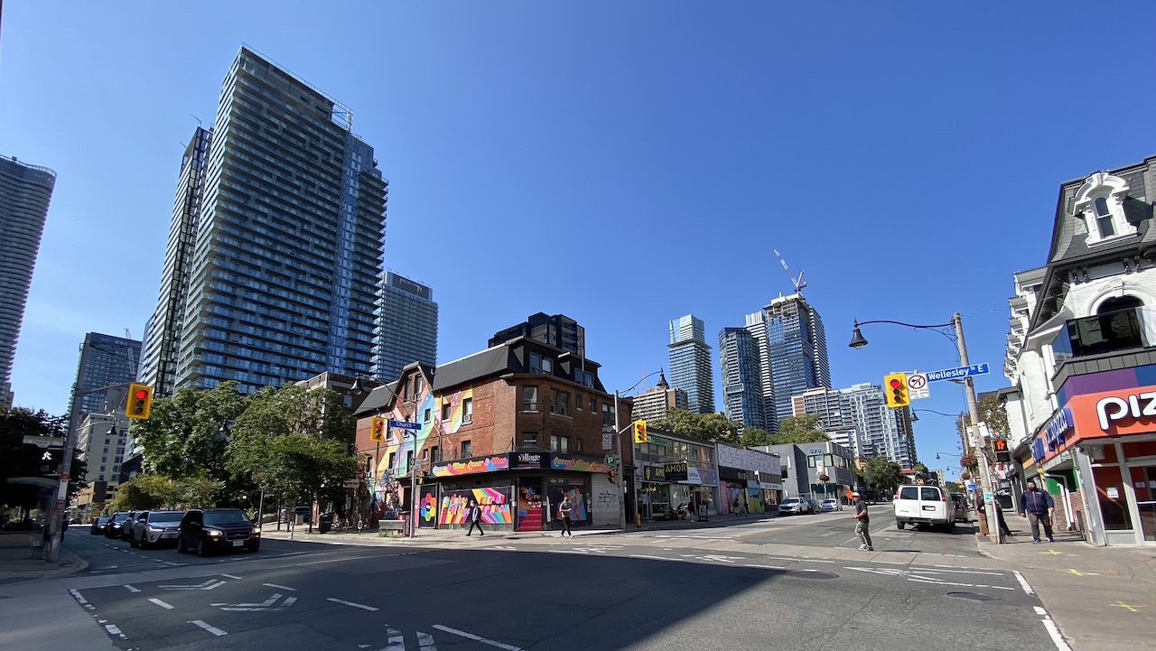 Corner of Church and Wellesley in Toronto