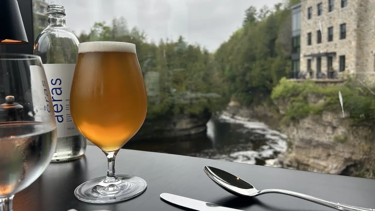Dining room with a view at Elora Mill
