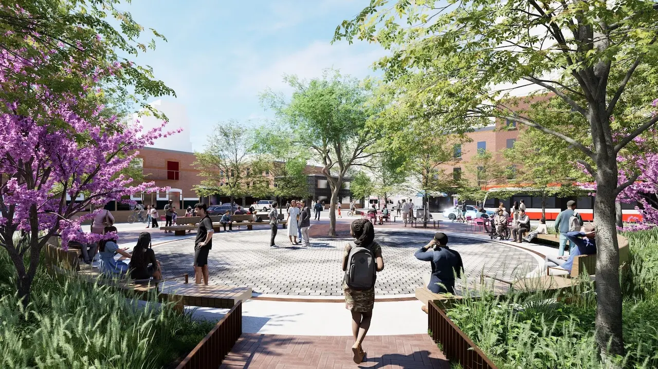 Rendering of proposed Queen Street West park